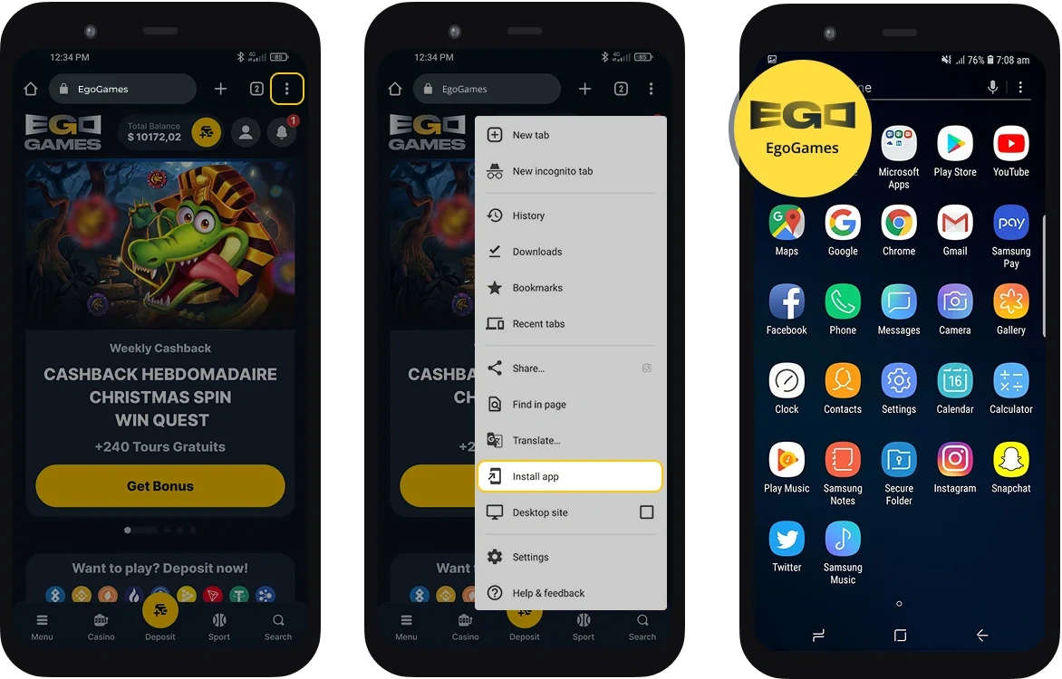 EgoGames Casino App-Screenshot
